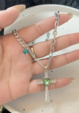 Litlookz Studio Goth Shiny Heart Cross Necklace, view 3