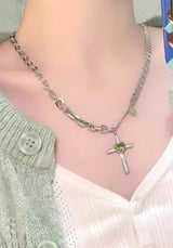 Litlookz Studio Goth Shiny Heart Cross Necklace, view 4