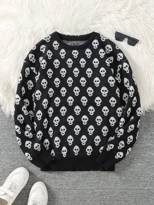 Litlookz Studio Goth Skull Pullover Sweater
