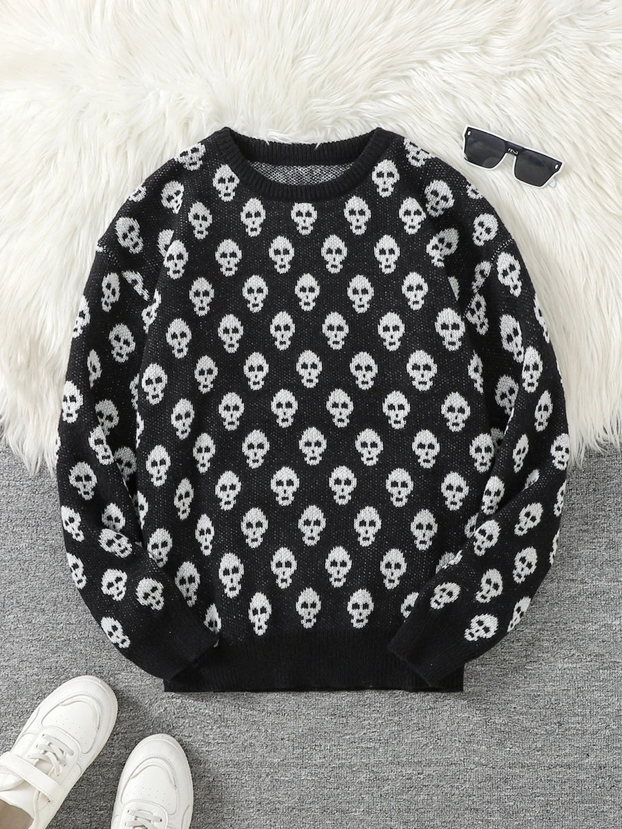Litlookz Studio Goth Skull Pullover Sweater