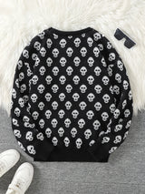 Litlookz Studio Goth Skull Pullover Sweater, view 2