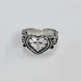 Litlookz Studio Goth Spiked Heart Cross Ring, view 3