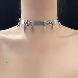 Litlookz Studio Goth Spiked Metal Choker, view 2