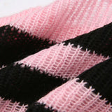 Litlookz Studio Goth Striped Knitted Shrug Sweater, view 6