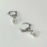 Litlookz Studio Goth Tooth Spiked Hoop Earrings, view 4