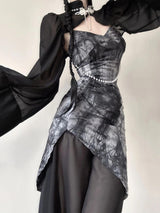 Litlookz Studio Goth Wide Sleeve Qipao Midi Dress, view 3