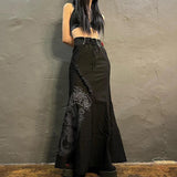 Litlookz Studio Gothic Dragon Printed Maxi Skirt, view 4