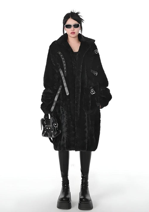 Litlookz Studio Gothic Faux Fur Fluffy Long Jacket