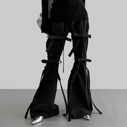 Litlookz Studio Gothic Lace Up Flare Pants