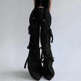 Litlookz Studio Gothic Lace Up Flare Pants, view 3