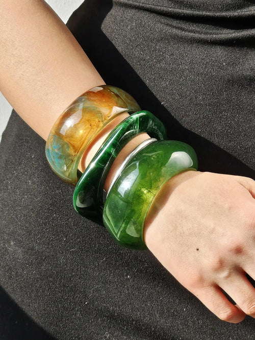 Litlookz Studio Green Chunky Resin Bracelet