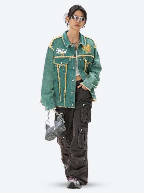 Litlookz Studio Green Denim Jacket