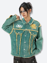 Litlookz Studio Green Denim Jacket, view 2