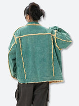 Litlookz Studio Green Denim Jacket, view 3