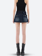 Litlookz Studio Grunge Belted Denim Mini Skirt, view 2