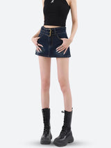 Litlookz Studio Grunge Belted Denim Mini Skirt, view 4