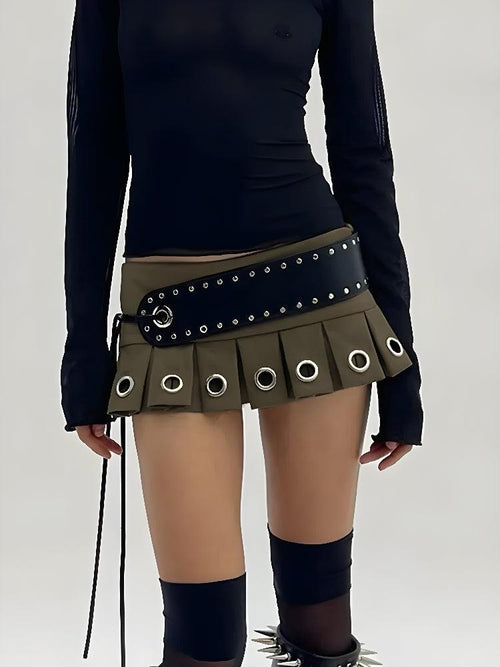 Litlookz Studio Grunge Belted Extra Mini Skirt