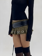 Litlookz Studio Grunge Belted Extra Mini Skirt, view 2