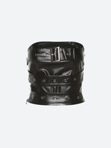 Litlookz Studio Grunge Belted Faux Leather Tube Top, view 4