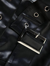 Litlookz Studio Grunge Belted Faux Leather Tube Top, view 5