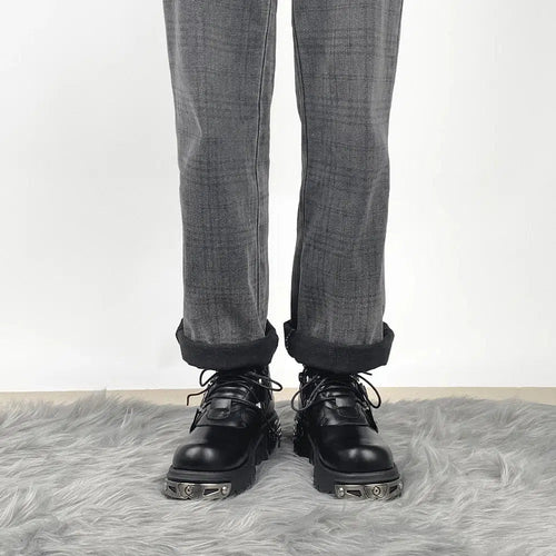 Litlookz Studio Grunge Belted Lace Up Platform Boots
