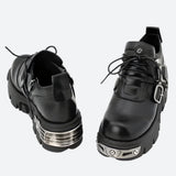 Litlookz Studio Grunge Belted Lace Up Platform Boots, view 5