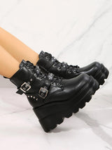 Litlookz Studio Grunge Belted Platform Boots, view 2