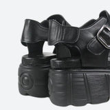Litlookz Studio Grunge Belted Platform Sandals, view 5