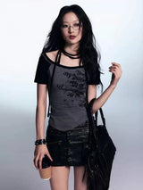Litlookz Studio Grunge Boat Neck Tee, view 3