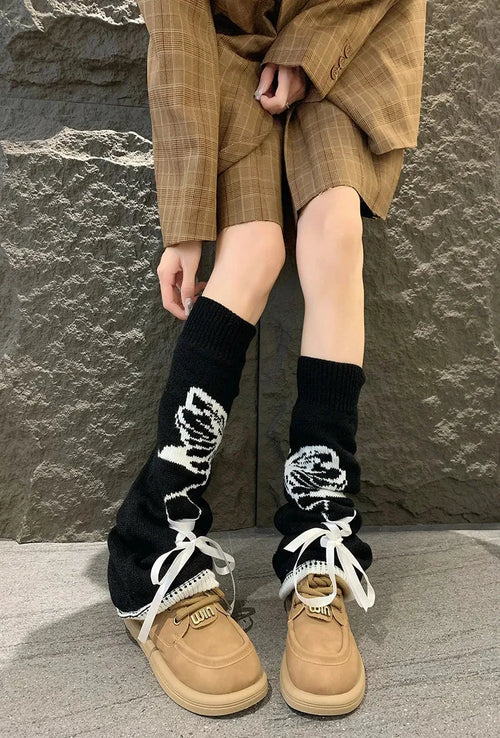 Litlookz Studio Grunge Butterfly Lace Up Leg Warmers