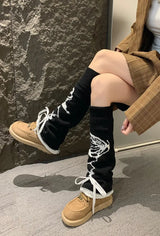 Litlookz Studio Grunge Butterfly Lace Up Leg Warmers, view 2