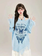 Litlookz Studio Grunge Butterfly Sweater, view 5