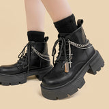 Litlookz Studio Grunge Chain with Cross Combat Boots, view 3