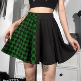 Litlookz Studio Grunge Checked A-Line Mini Skirt, view 2