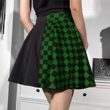 Litlookz Studio Grunge Checked A-Line Mini Skirt, view 3