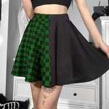 Litlookz Studio Grunge Checked A-Line Mini Skirt, view 4