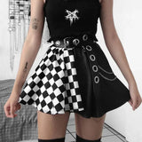 Litlookz Studio Grunge Checked A-Line Mini Skirt, view 6