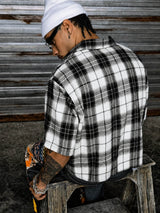 Litlookz Studio Grunge Checkered Shirt, view 5
