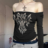 Litlookz Studio Grunge Cross Bleached Top, view 6