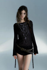 Litlookz Studio Grunge Cross Necklace Designed Top, view 5