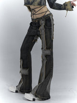 Litlookz Studio Grunge Cross Patch Jeans, view 5
