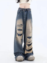Litlookz Studio Grunge Dark Wash Distressed Jeans, view 4