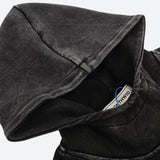 Litlookz Studio Grunge Dark Washed Embroidered Hoodie, view 3