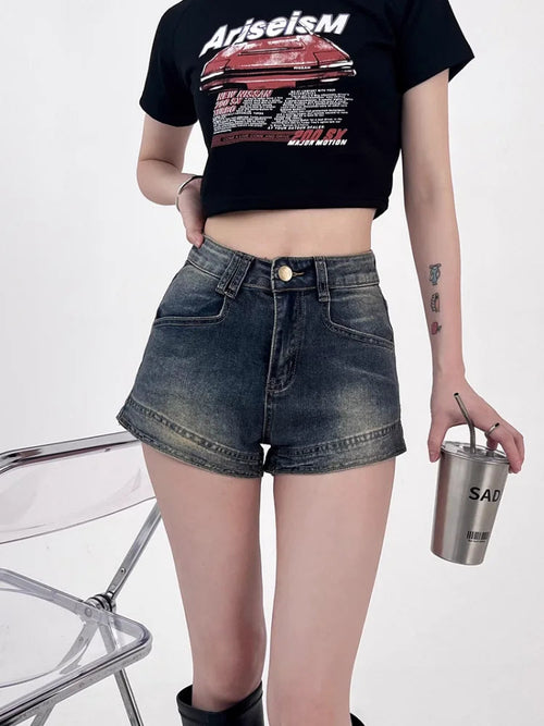 Litlookz Studio Grunge Denim Shorts