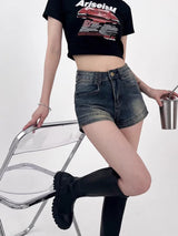 Litlookz Studio Grunge Denim Shorts, view 4