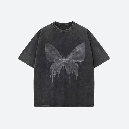 Litlookz Studio Grunge Distressed Butterfly Tee