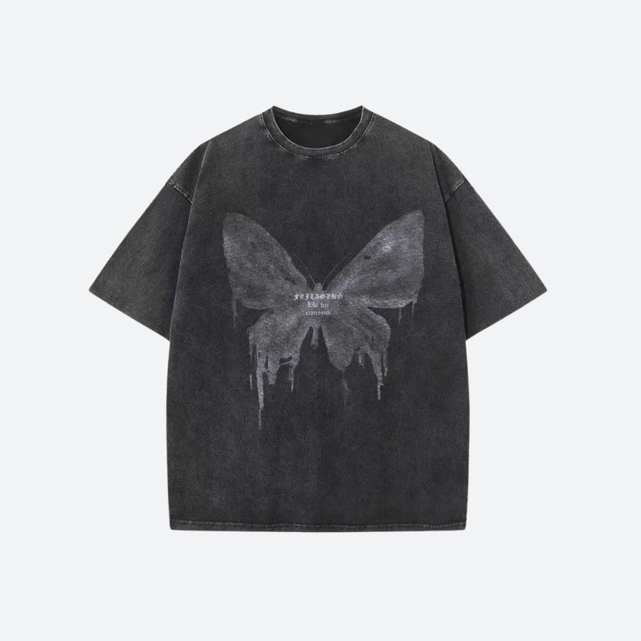 Litlookz Studio Grunge Distressed Butterfly Tee