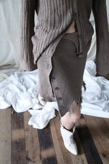 Litlookz Studio Grunge Distressed Cardigan & Mini Skirt Two Piece Set, view 4
