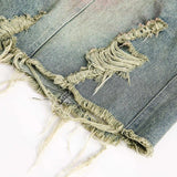 Litlookz Studio Grunge Distressed Denim Shorts, view 6