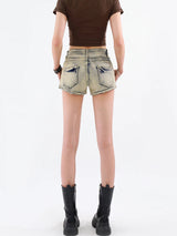 Litlookz Studio Grunge Distressed Denim Shorts, view 2